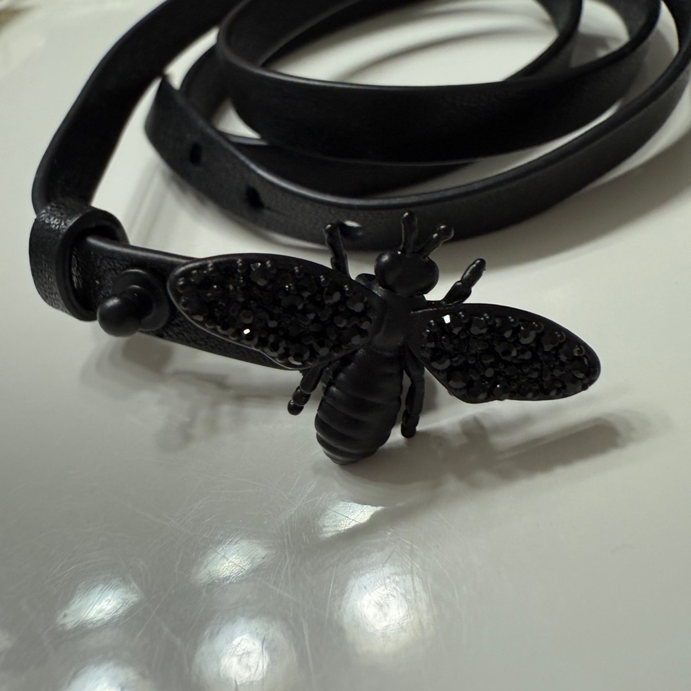 Dior Bee Leather Wrap Bracelet